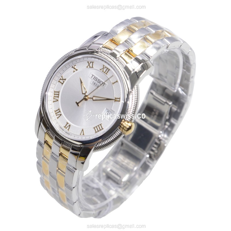 Tissot T-CLASSIC Quartz Steel - White Dial - Silver Strap - Clasp - 22mm - View 3