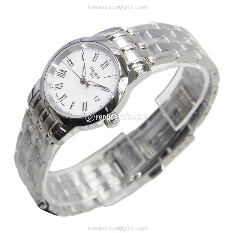 Tissot T-CLASSIC Quartz - Silver Dial - Steel Case - Silver Strap - View 3