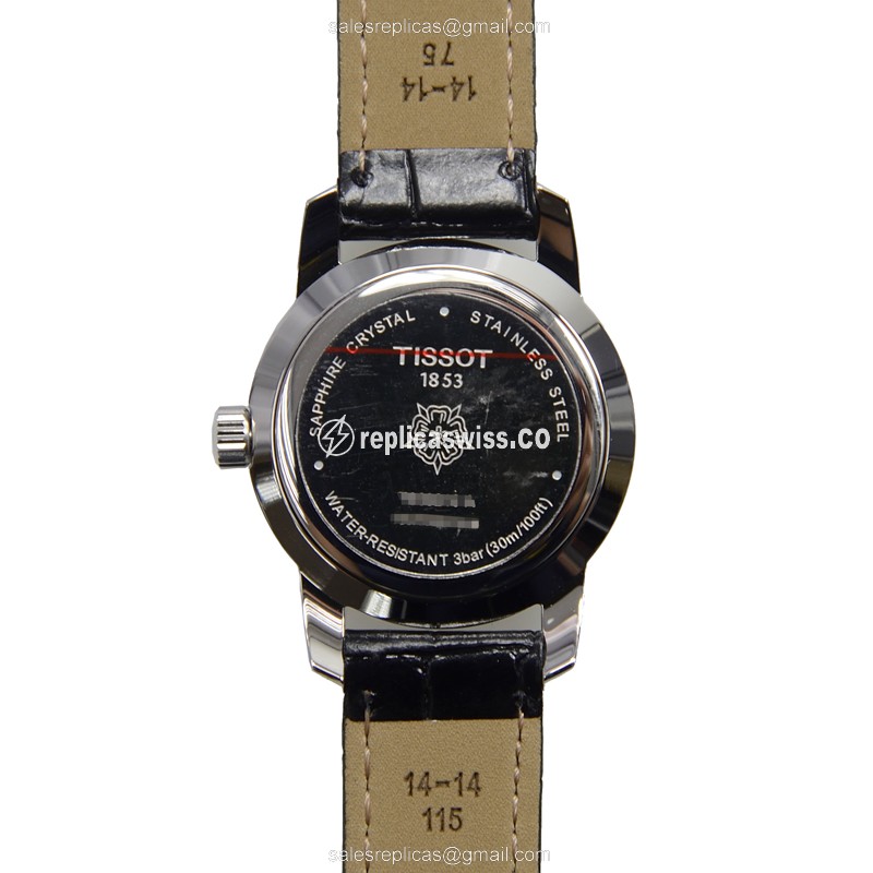 Tissot T-CLASSIC Quartz - Black Dial - Leather Strap - Buckle Clasp - View 3