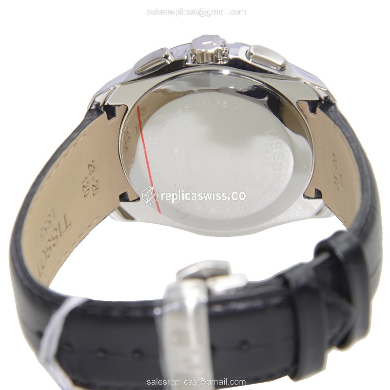 Tissot T-CLASSIC Quartz - Black Dial - Leather Strap - Steel Case - Clasp - View 4