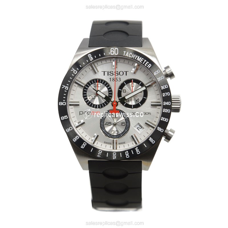 Tissot T-SPORT Quartz Silver Dial - Stainless Steel Case - Black Rubber Strap - View 2