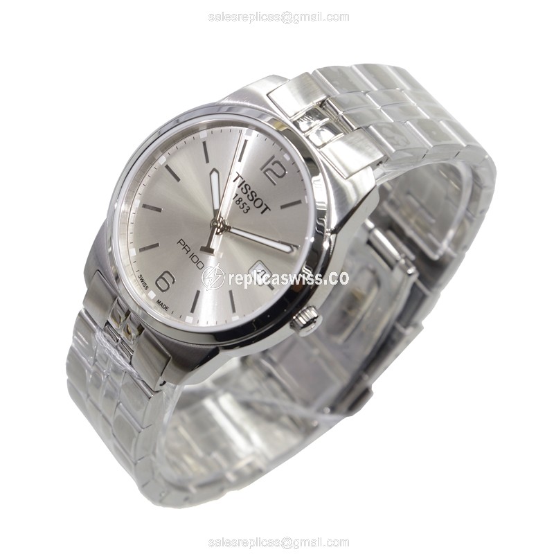 Tissot T-Classic Watch Replica - Quartz Steel Silver Dial - View 3