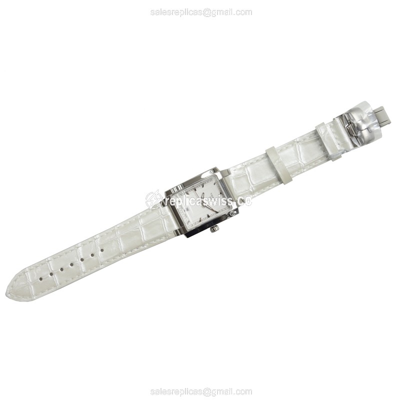 Rolex T-LADY Replica - Quartz - White Dial - Steel Case - Leather Strap - White - View 2