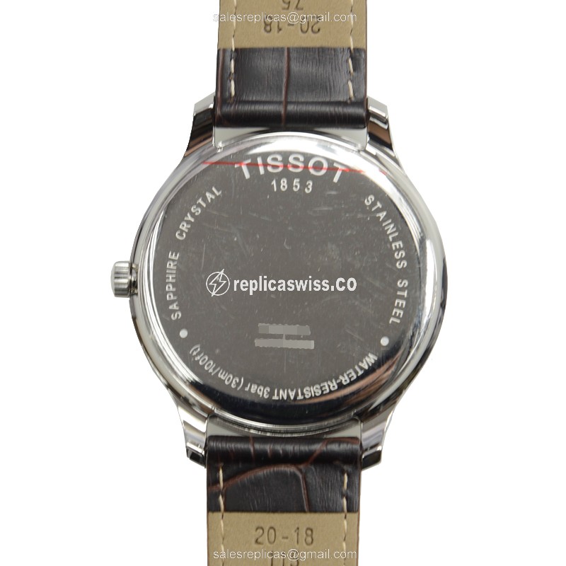 Tissot T-CLASSIC Quartz - Silver Dial - Leather Brown Strap - Stainless Steel Case - View 3