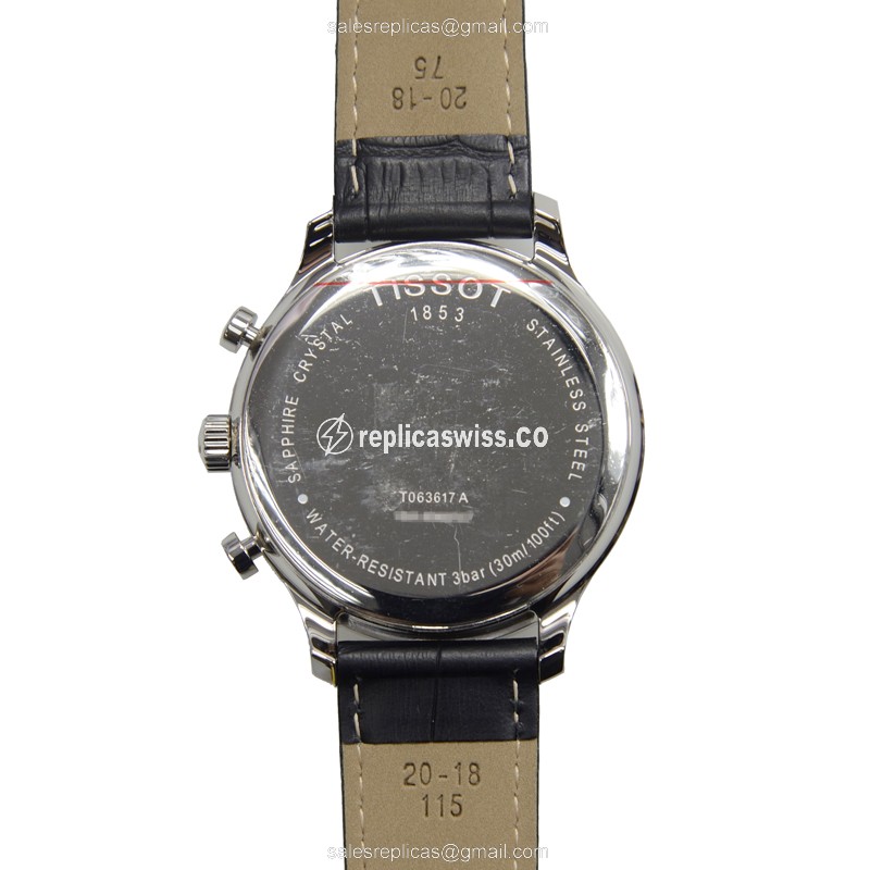 Tissot T-CLASSIC Quartz - Black Dial - Leather Strap - Stainless Steel Case - View 3