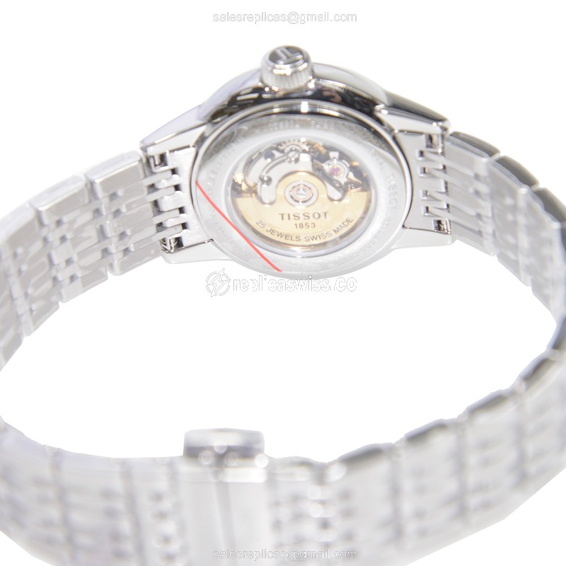 Tissot T-CLASSIC Replica - Automatic - Black Dial - Steel Case - Silver Strap - View 4