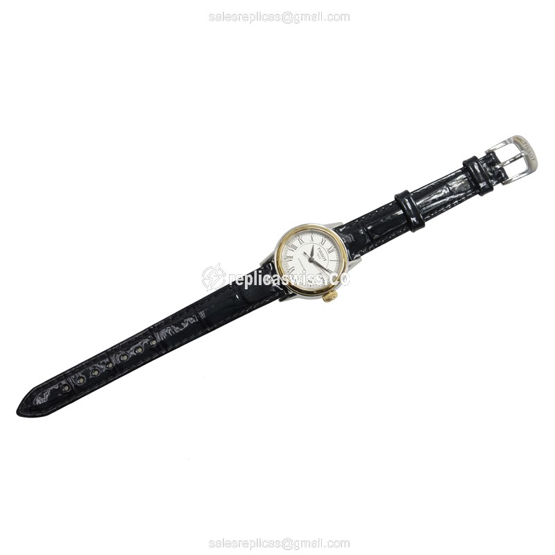 Replica Tissot T-CLASSIC - Automatic - White Dial - Leather Black Strap - Buckle Clasp - View 2