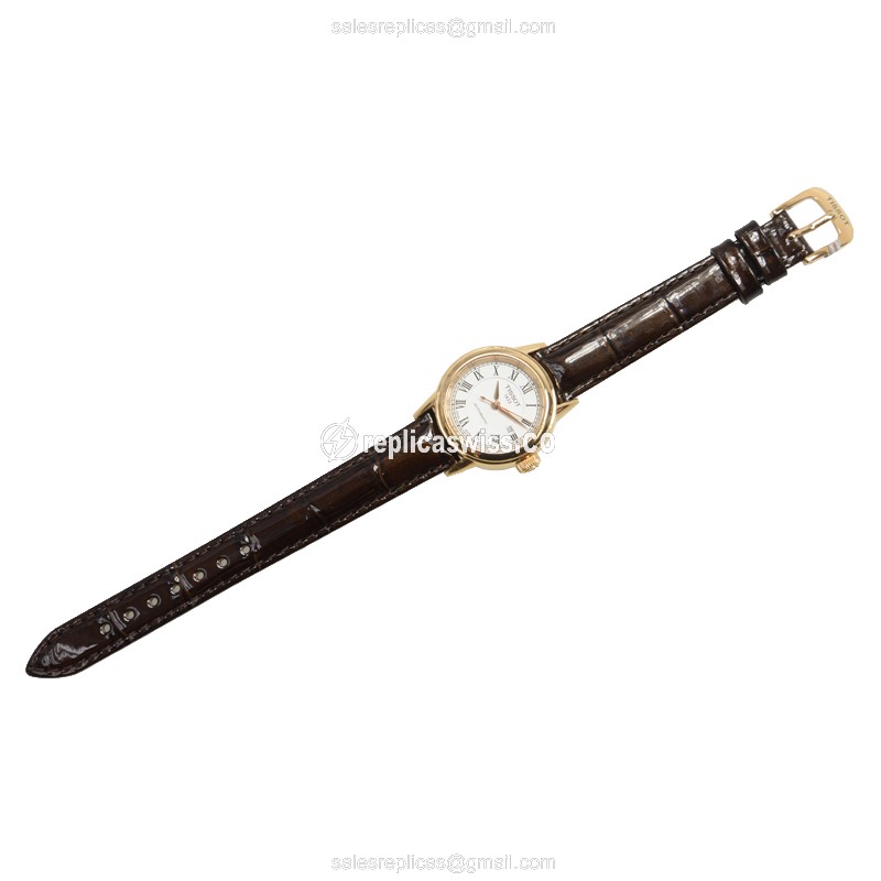 Rolex T-CLASSIC Replica - Automatic - Stainless Steel - White Dial - Brown Leather Strap - View 2