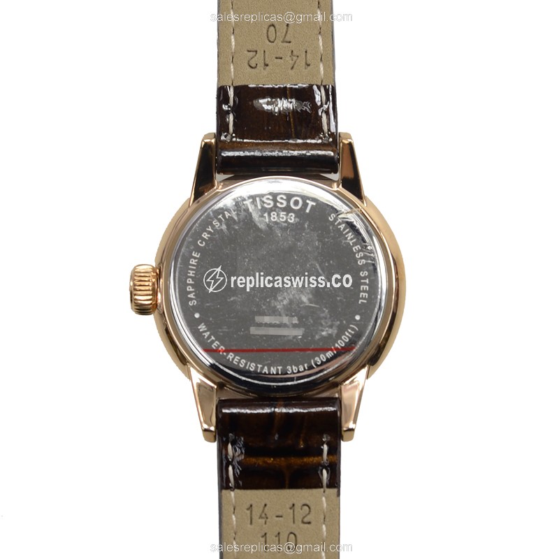 Tissot T-CLASSIC Replica - Quartz - Steel Case - White Dial - Brown Leather Strap - View 3