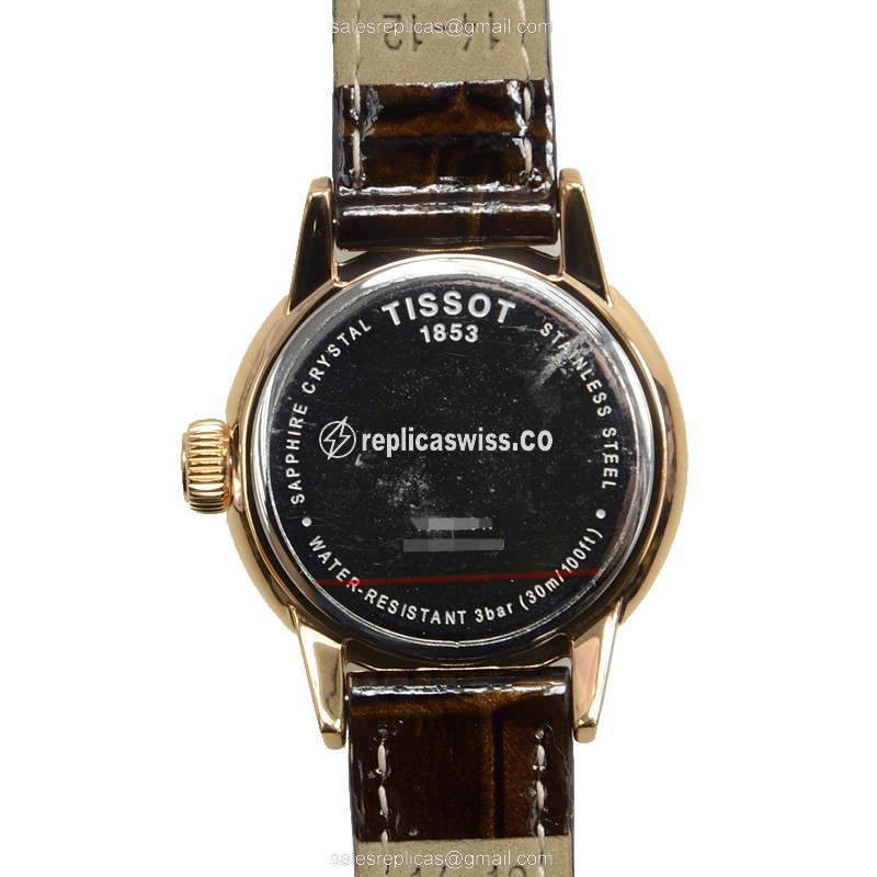 Tissot T-CLASSIC Quartz - Steel Case - White Dial - Brown Leather Strap - Buckle Clasp - View 3
