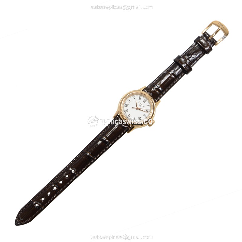 Rolex T-CLASSIC Quartz - Stainless Steel Case - White Dial - Brown Leather Strap - Buckle Clasp - View 2