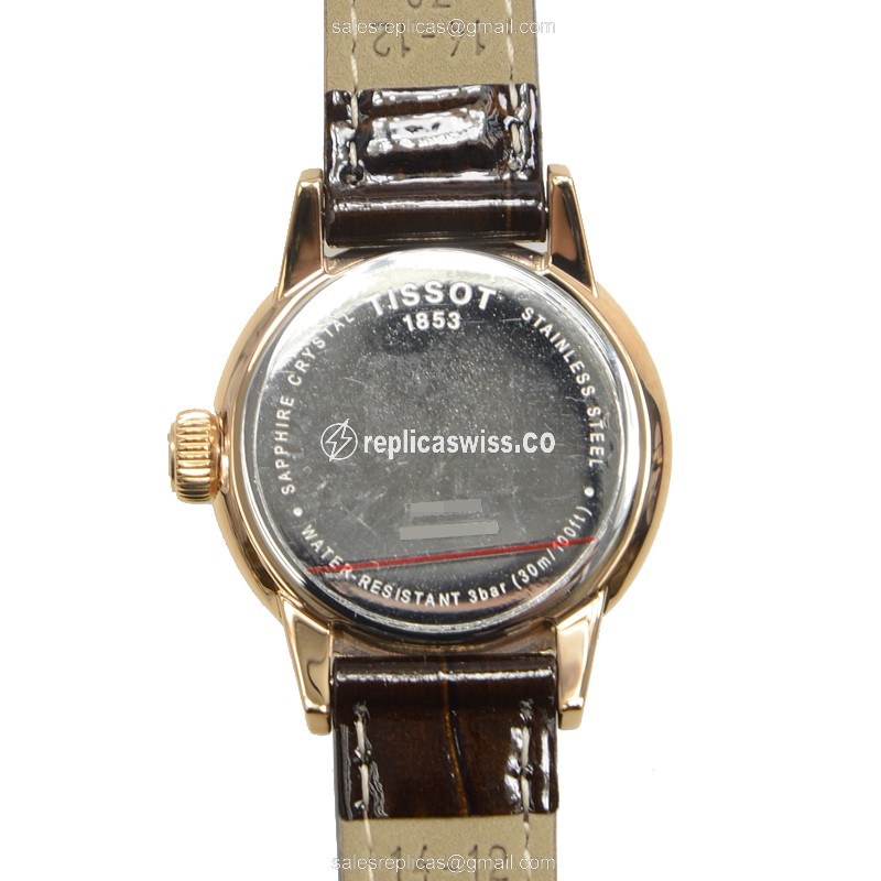 Rolex T-CLASSIC Quartz - Stainless Steel Case - White Dial - Brown Leather Strap - Buckle Clasp - View 3