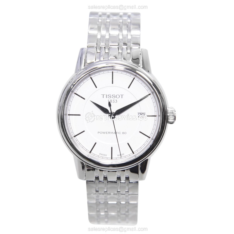 Automatic Tissot T085.407.11.011.00 T-CLASSIC - Steel Case, White Dial, Silver Band - View 2