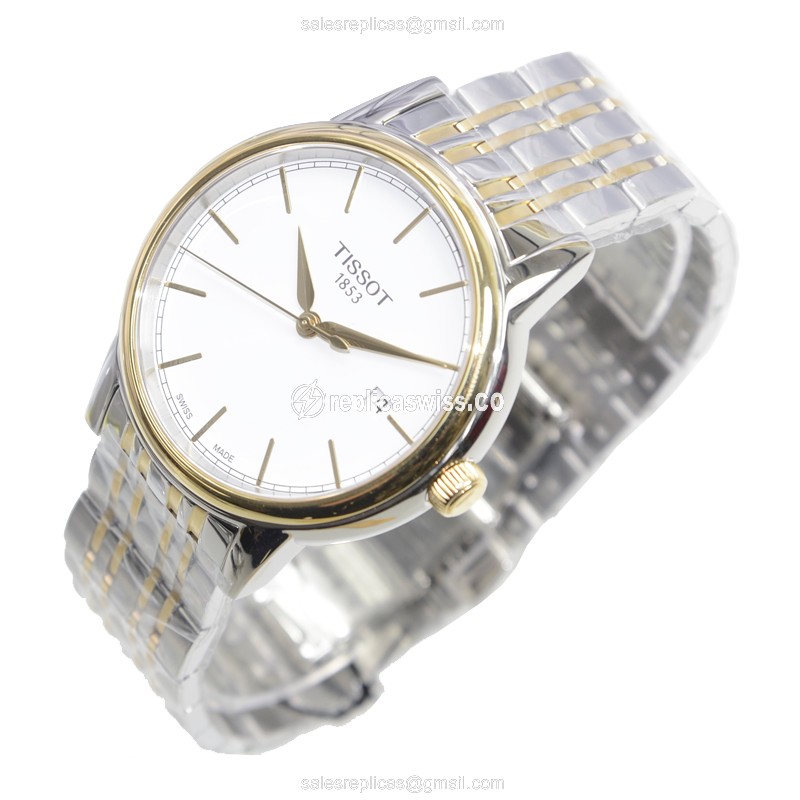 Rolex T-Classic Quartz - Steel Case - White Dial - Silver Band - Clasp - View 3