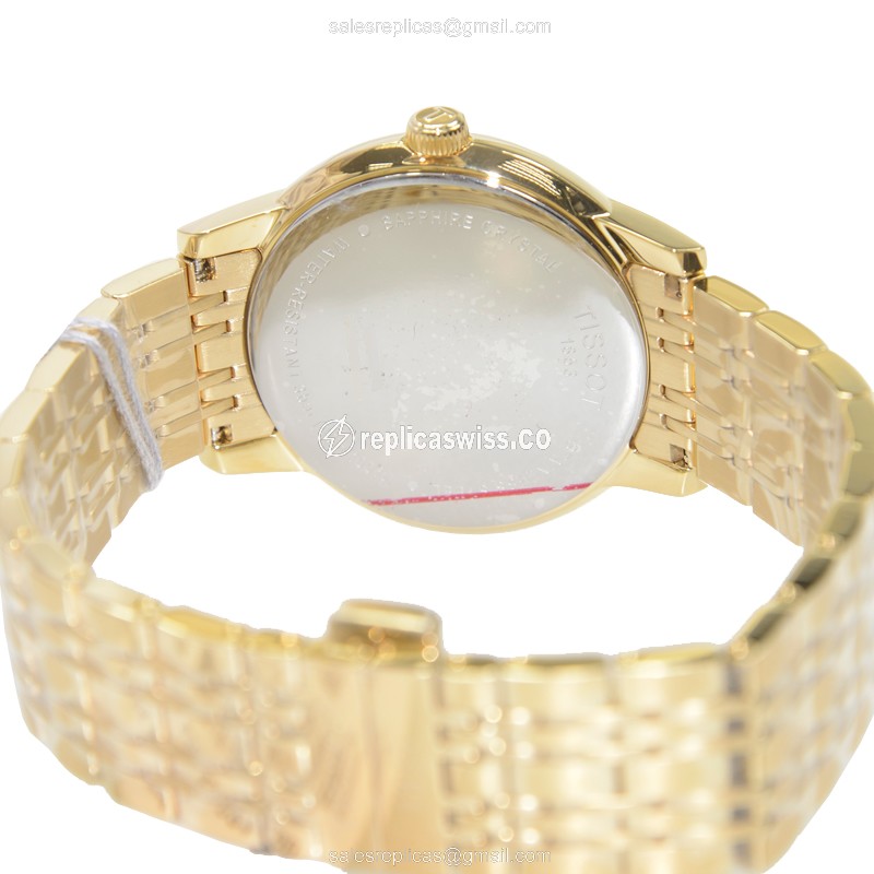Tissot T-CLASSIC Replica - Quartz - Steel - Gold Dial - Gold Strap - Clasp - View 4