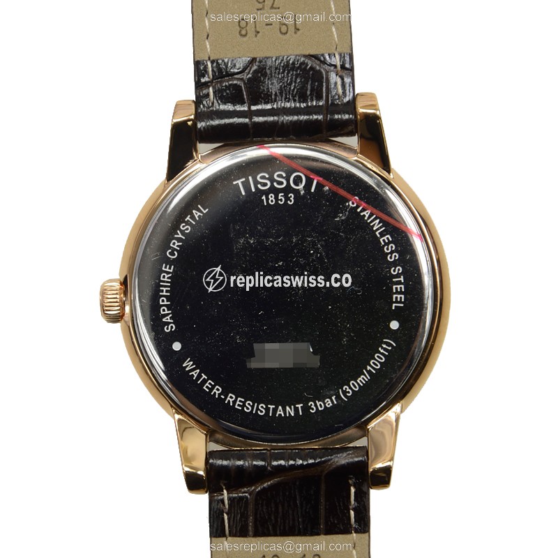 Tissot T-CLASSIC Quartz Steel - White Dial, Brown Leather Strap - View 3