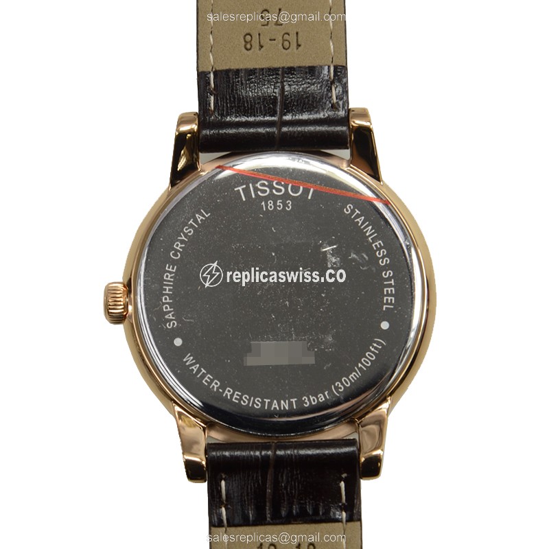 Tissot T-CLASSIC Quartz - White Dial - Steel Case - Brown Leather - Buckle Clasp - View 3