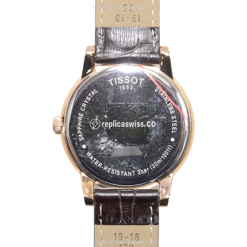 Tissot T-CLASSIC Replica - Quartz - White Dial - Steel Case - Brown Leather Strap - View 3