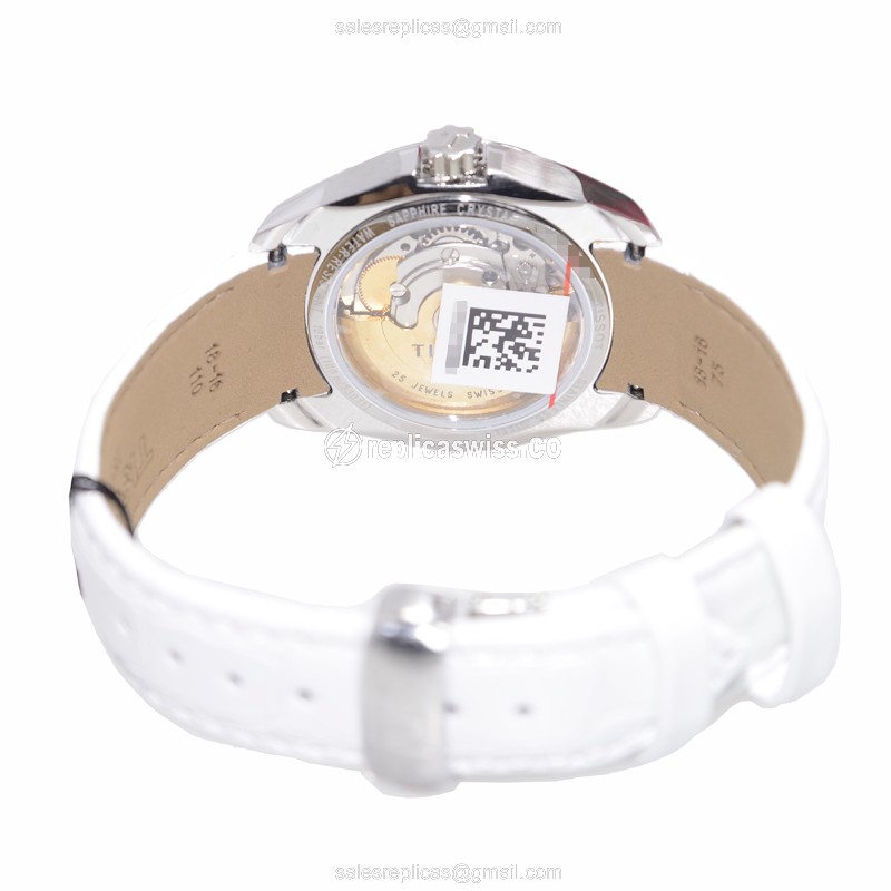 Tissot T-CLASSIC Automatic - Stainless Steel Case - White Dial - Leather strap - View 4