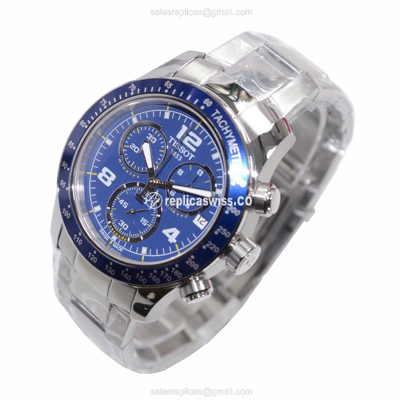 Rolex T-SPORT Replica - Quartz - Steel Case - Blue Dial - Silver Strap - View 3