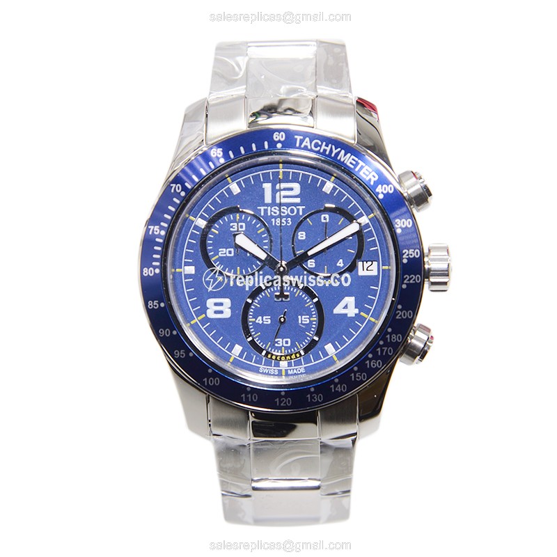 Rolex T-SPORT Replica - Quartz - Steel Case - Blue Dial - Silver Strap - View 2