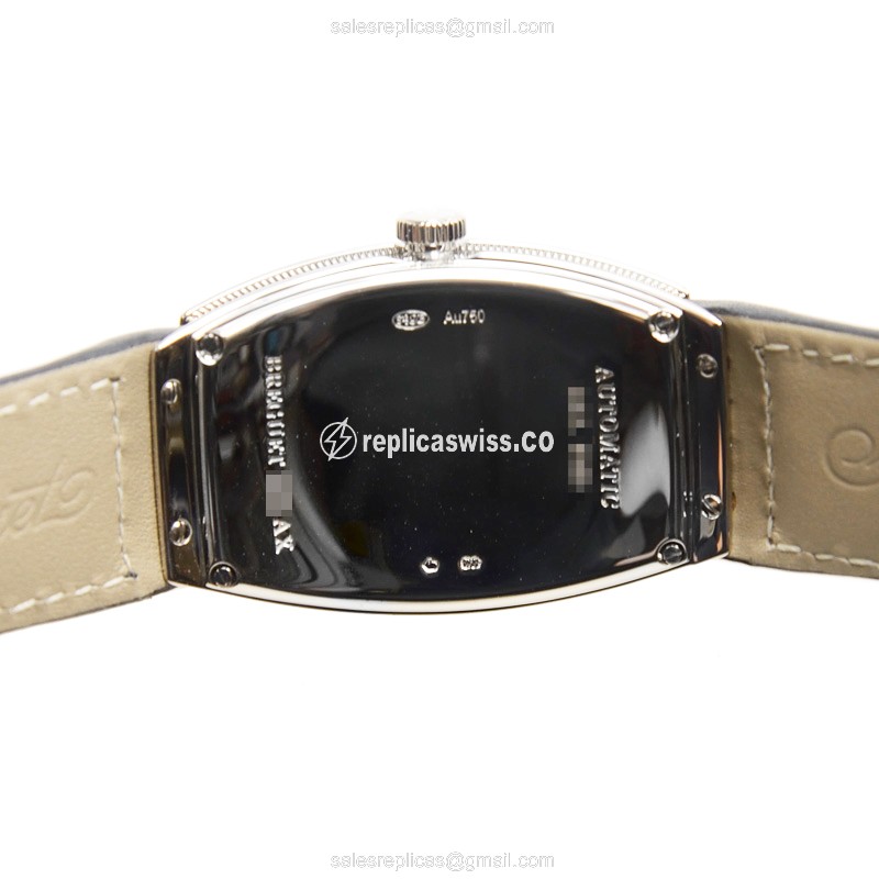 Automatic Breguet 8860BB/11/386 Rep - White Gold - Silver Dial - Black Leather Strap - View 4