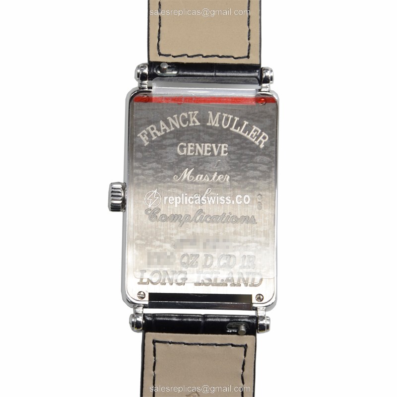 Franck Muller 1000 QZ D CD 1R LONG ISLAND - Auto 18kt White Gold - Diamond Dial - Black Alligator Buckle - View 3
