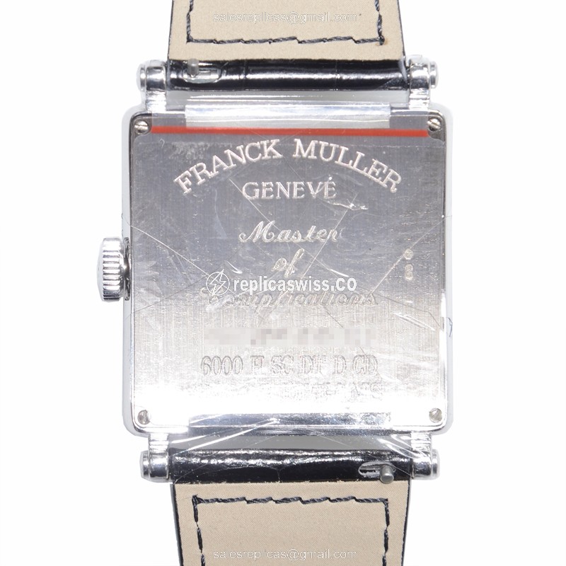 Franck Muller 6000H - White Gold Diamond - Auto - Silver Dial - Alligator Black Buckle - View 3