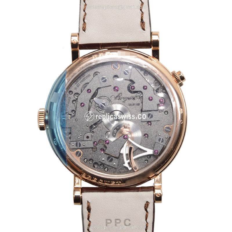 Breguet 7067BR/G1/9W6 - Manual Wind - 18kt Rose Gold - Dark Grey - Brown Alligator - View 3
