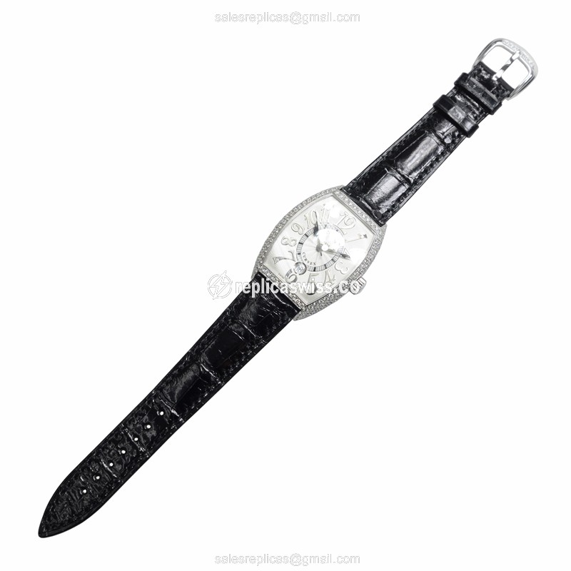 Franck Muller 7851 SC DT REL D OG Replica - Automatic - 18kt White Gold - Diamond Dial - Buckle Clasp - View 2