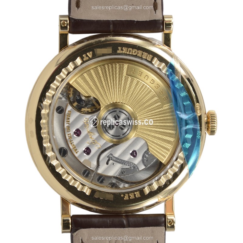 Breguet 5177BA/29/9V6 Classic - Auto - 18kt Yellow Gold - White Dial - Brown Alligator Buckle - View 3