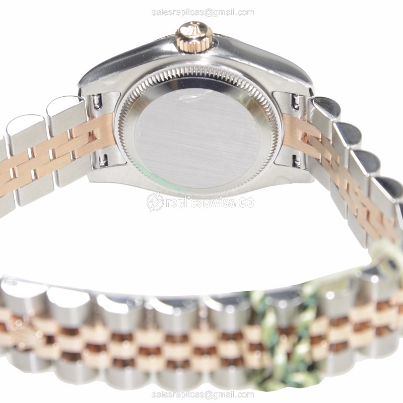 Rolex Datejust Lady Replica - 18kt Rose & Steel - Automatic, Brown Dial - View 4