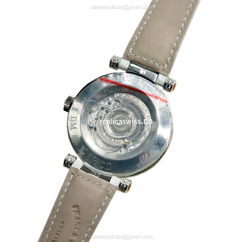 Franck Muller DM 42 D 1R CD OG Replica - Automatic - 18kt White Gold - Diamond on Dial - Silver Buckle - View 3
