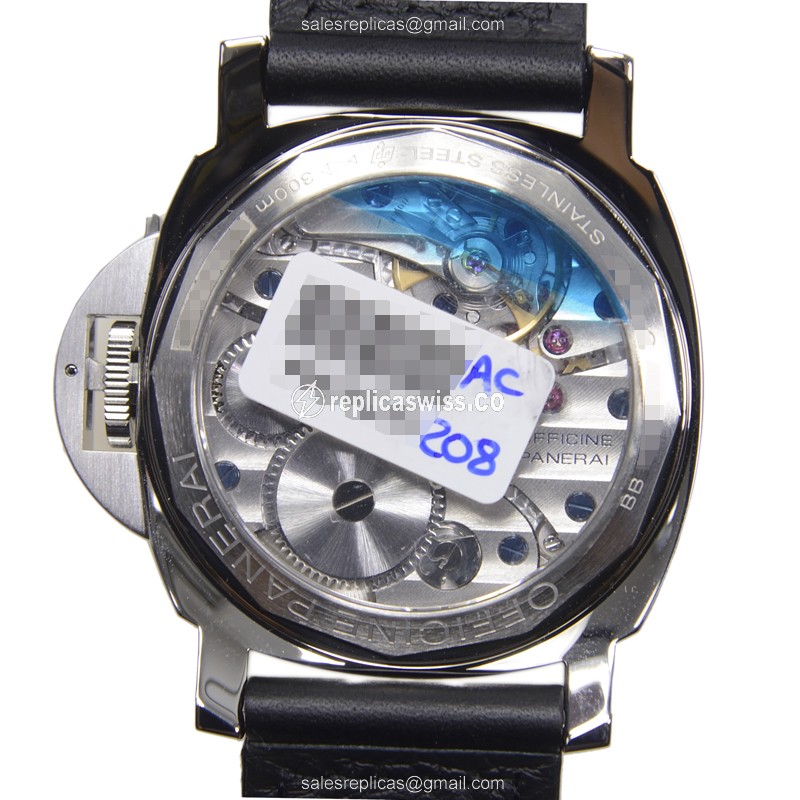 Panerai PAM00112 LUMINOR - Manual Wind - Steel Case - Black Dial - Black Cowhide Strap - Buckle Clasp - View 3