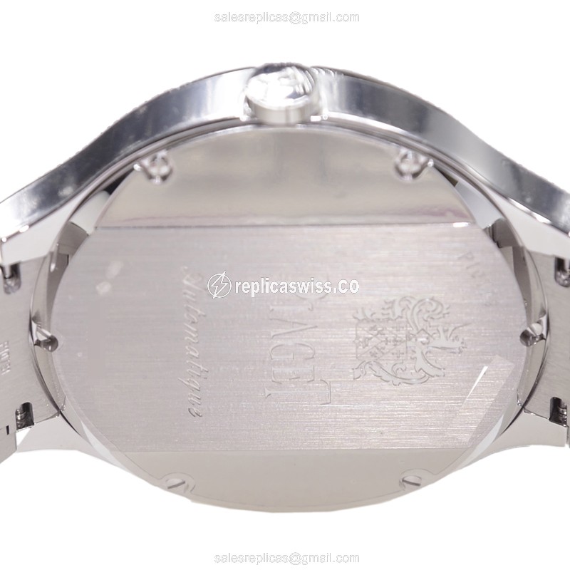Piaget Polo Replica - Automatic - 18kt White Gold - Diamond - Silver Clasp - View 4