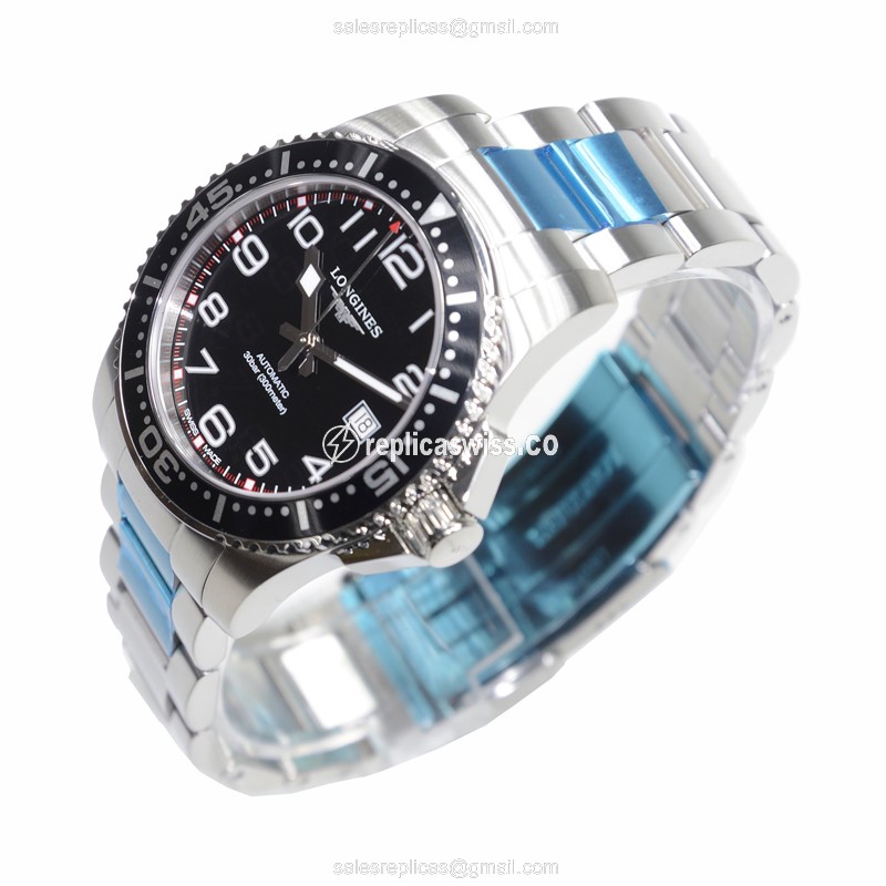 Longines CONQUEST Automatic - Black Dial, Silver Steel Case, Sapphire Crystal - View 3