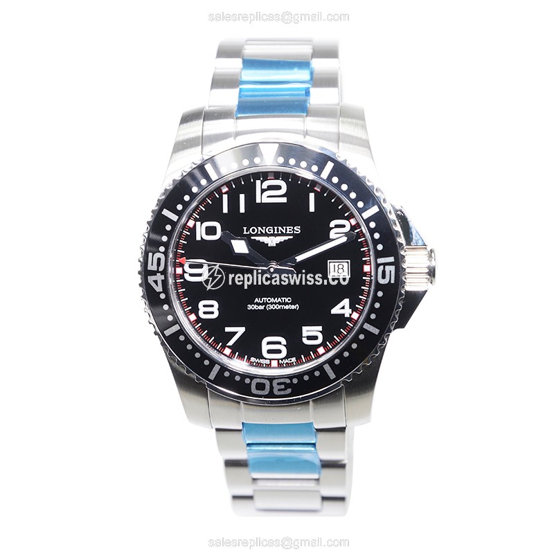 Longines CONQUEST Automatic - Black Dial, Silver Steel Case, Sapphire Crystal - View 2