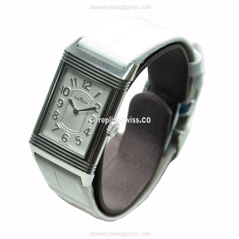 Jaeger-Lecoultre Q3208420 Replica - Quartz - Stainless Steel - Silver Dial - White Alligator Strap - View 3