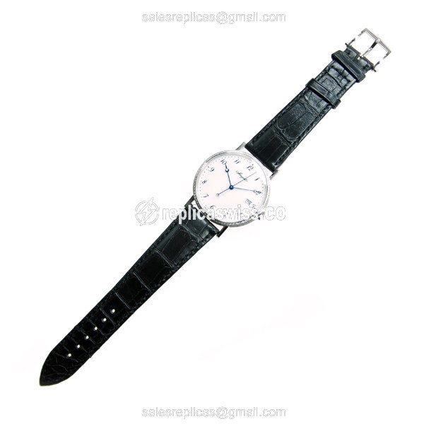 Breguet 5178BB/29/9V6/D000 Classic Automatic - 18kt White Gold - Diamond - White Dial - Black Alligator Buckle - View 2