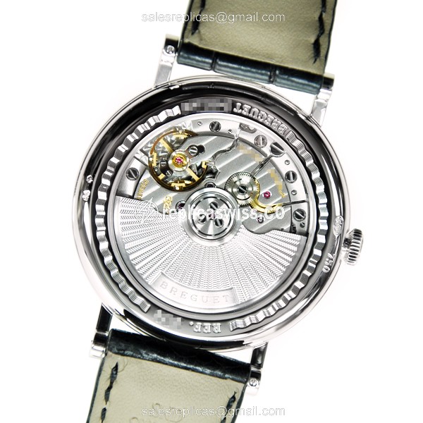 Breguet 5178BB/29/9V6/D000 Classic Automatic - 18kt White Gold - Diamond - White Dial - Black Alligator Buckle - View 3