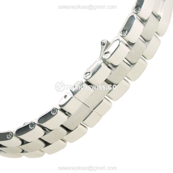 Cartier Roadster Replica - Automatic - Silver Steel Case - Silver Dial - Clasp - Silver Strap - View 4