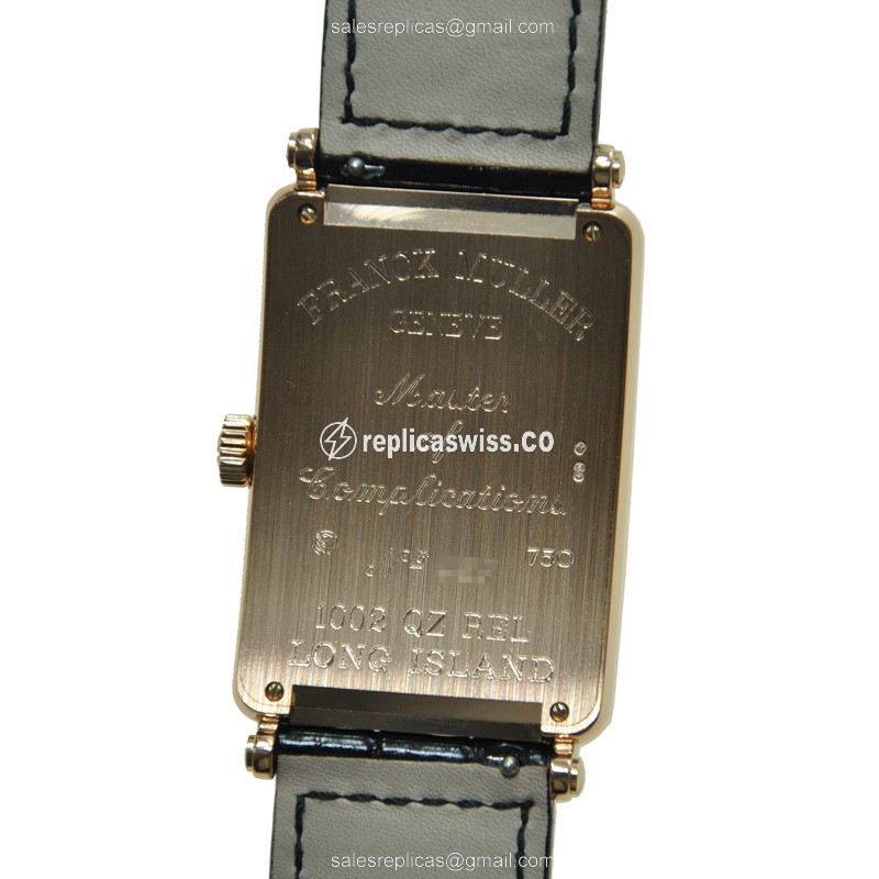 Franck Muller 1002 QZ REL Replica | Quartz | 18kt Gold | Silver Dial | Buckle Clasp - View 3
