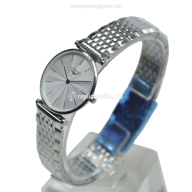 Longines L4.512.4.73.6 Replica - Quartz - Stainless Steel Case - Silver Dial - View 3