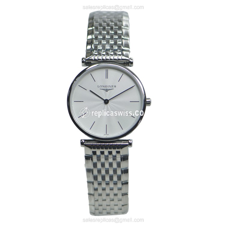 Longines L4.512.4.73.6 Replica - Quartz - Stainless Steel Case - Silver Dial - View 2