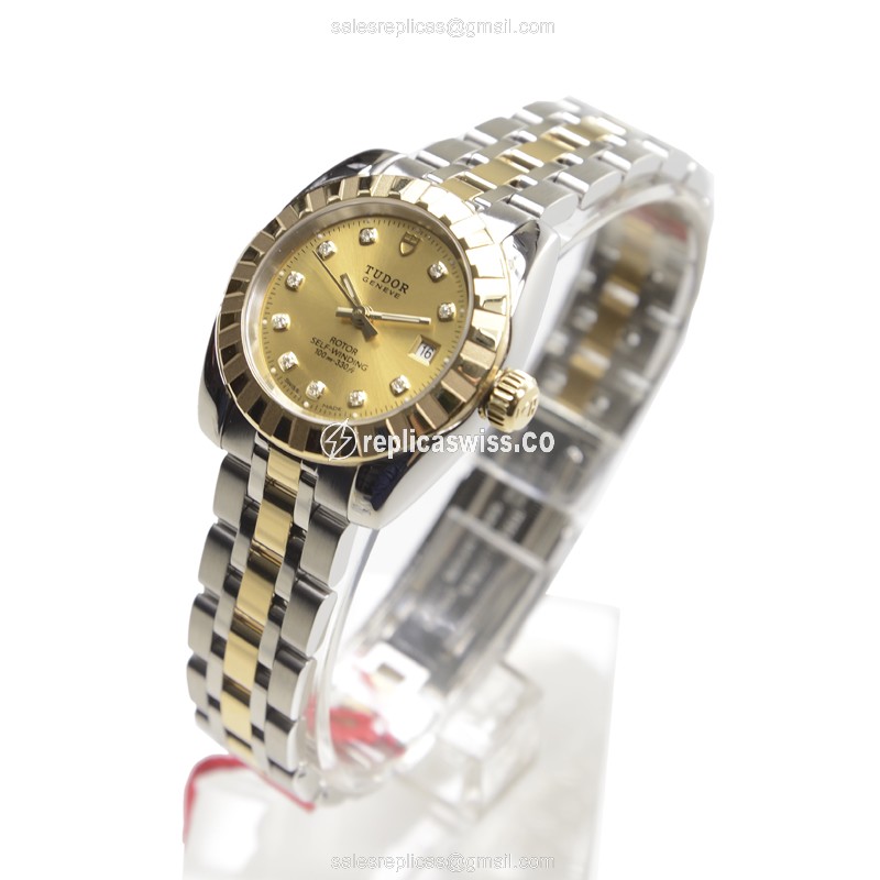 Tudor Classic - Automatic - 18kt Gold & Steel - Gold Dial - Silver Clasp - View 3