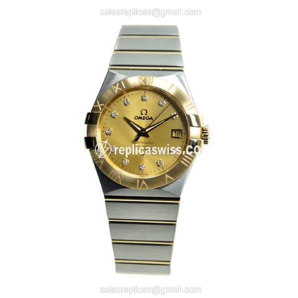 Omega Constellation Replica - 18kt Gold & Steel - Automatic Movement, Gold Dial - View 2