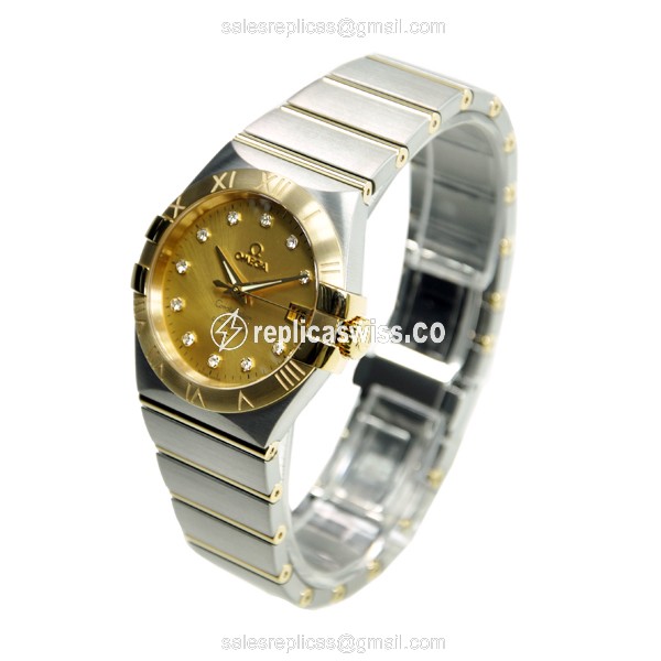 Omega Constellation Replica - 18kt Gold & Steel - Automatic Movement, Gold Dial - View 3