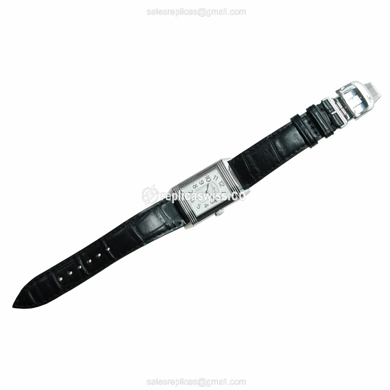 Jaeger-Lecoultre Q3208422 REVERSO - Quartz - Stainless Steel - Silver Dial - Black Alligator Strap - View 2
