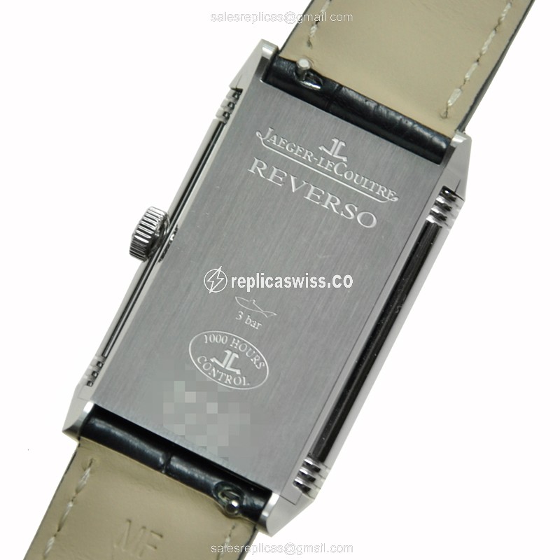 Jaeger-Lecoultre Q3208422 REVERSO - Quartz - Stainless Steel - Silver Dial - Black Alligator Strap - View 3