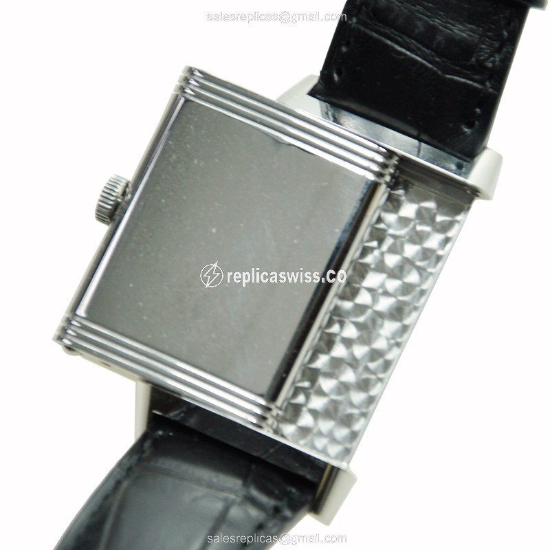 Jaeger-Lecoultre Q3208422 REVERSO - Quartz - Stainless Steel - Silver Dial - Black Alligator Strap - View 4